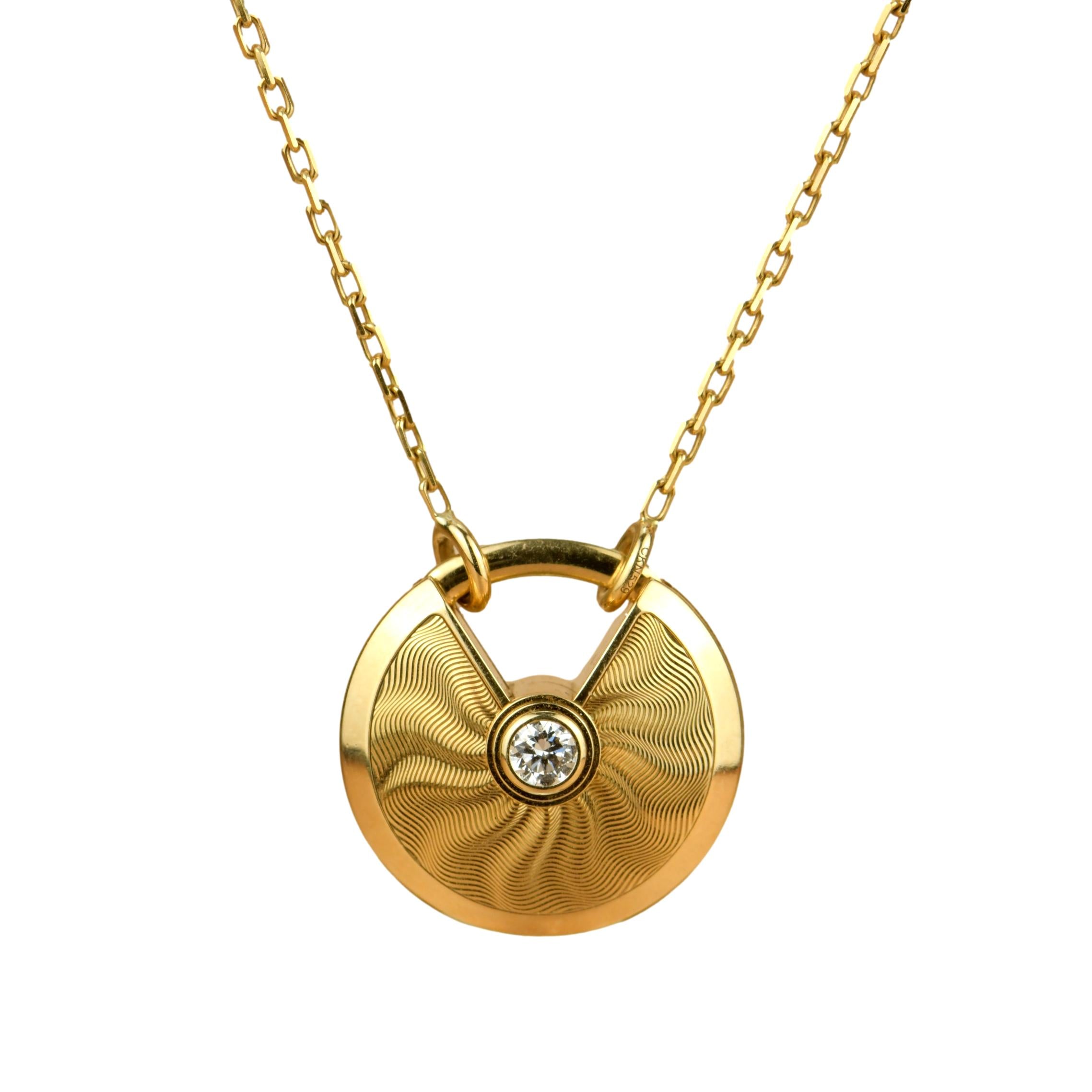 CRB7224542 - Amulette de Cartier necklace, small model - Rose gold,  malachite, diamond - Cartier