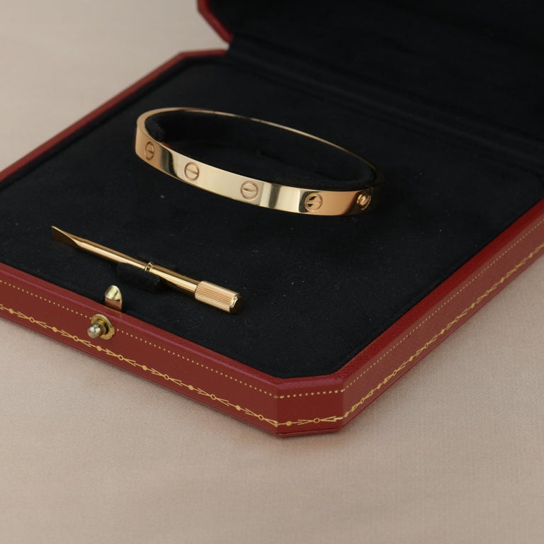 Cartier Love 18K Rose Gold Bracelet Size 16
