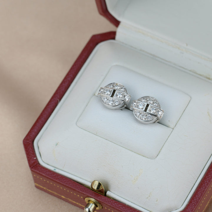 Cartier Himalia Diamond Stud Earrings in 18k White Gold