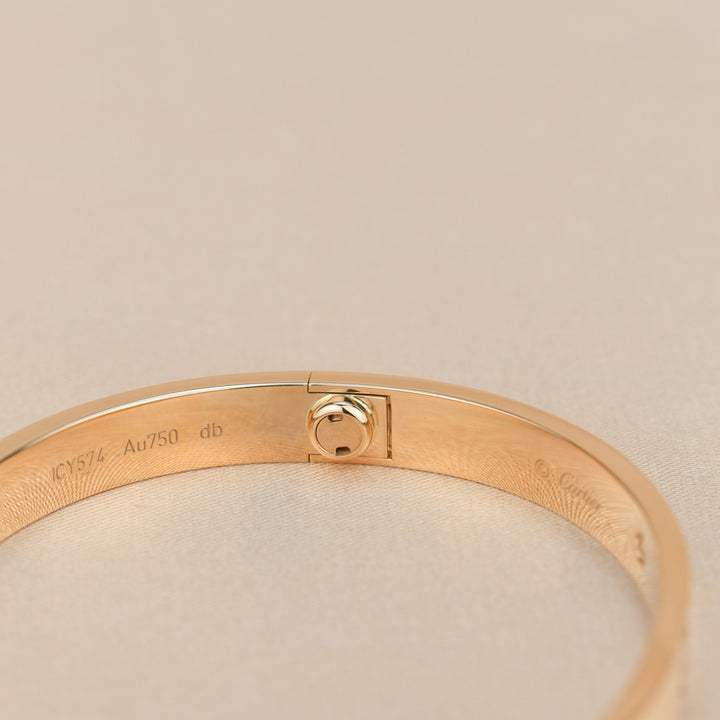 Cartier Love 18K Rose Gold 4 Diamond Bracelet Size 17