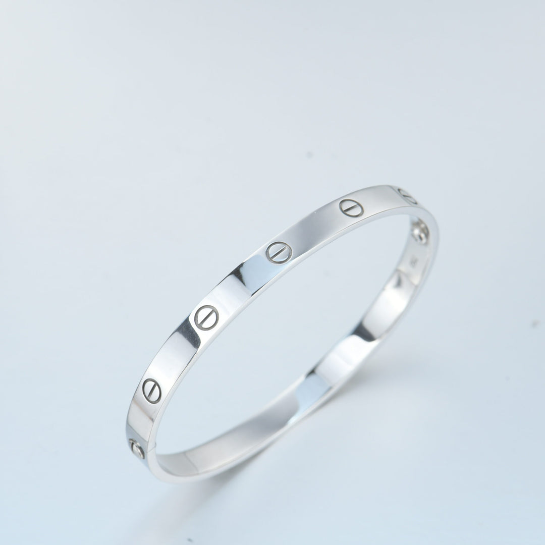 Cartier 18K White Gold Love Bracelet Size 19