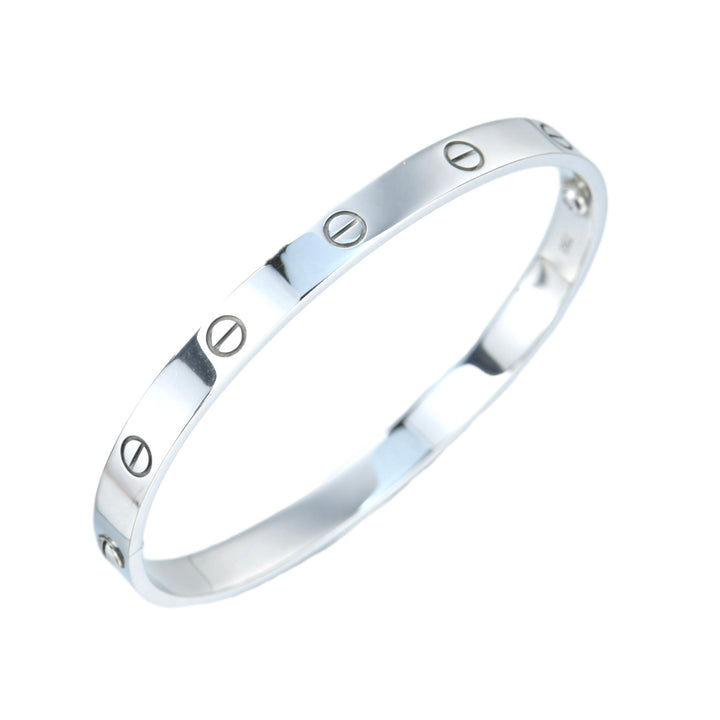 Cartier 18K White Gold Love Bracelet Size 19
