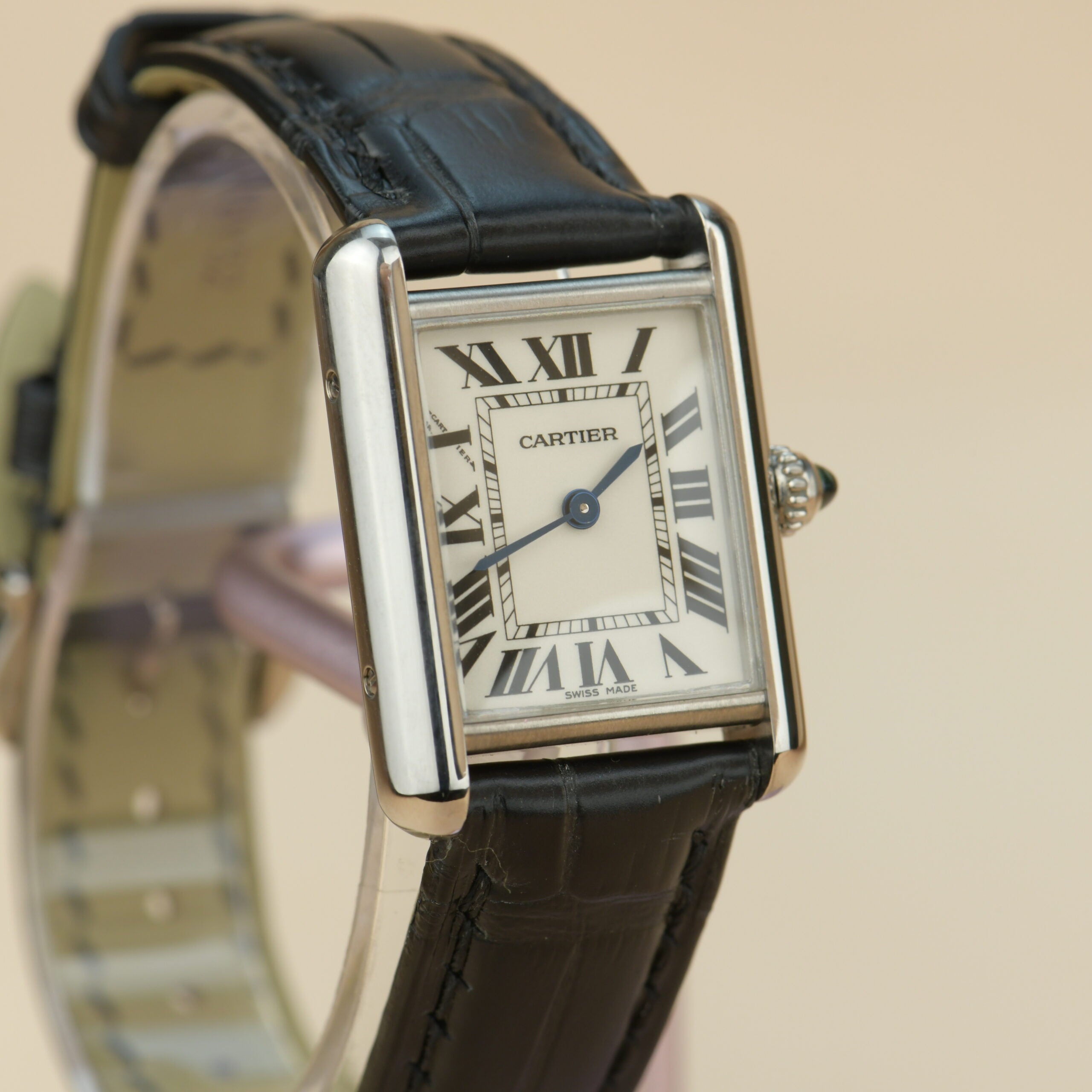 Cartier Tank Louis Small Model 18k White Gold Watch W1541056