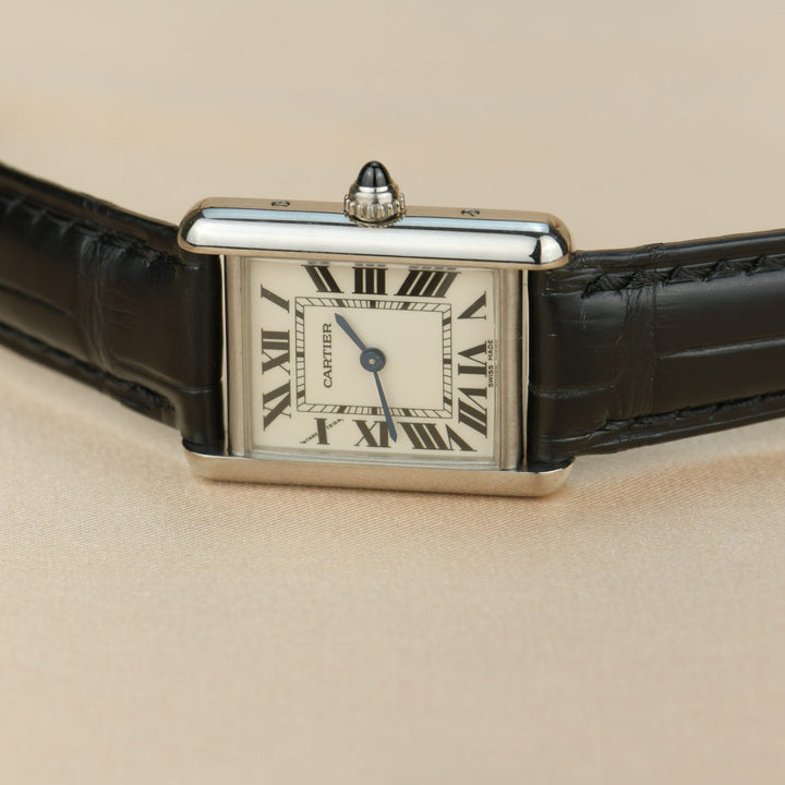 Cartier Tank Louis Small Model 18k White Gold Watch W1541056