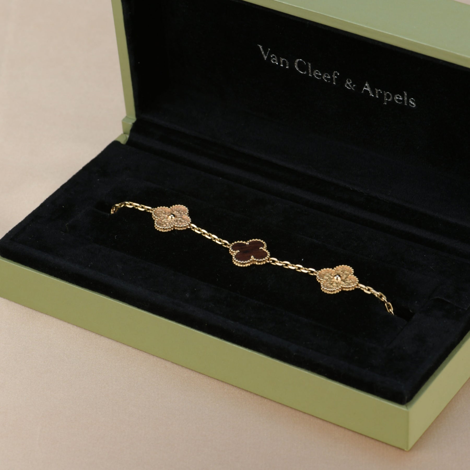 Van Cleef & Arpels Vintage Alhambra Letterwood Bracelet