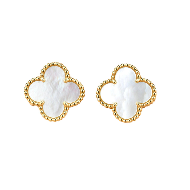 Van Cleef & Arpels Alhambra Mother Of Pearl Gold Earrings