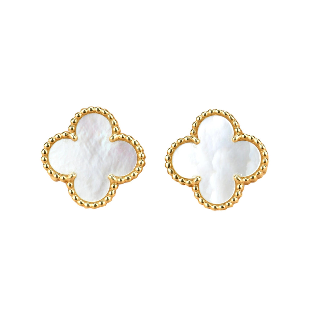 Van Cleef & Arpels Alhambra Mother Of Pearl Gold Earrings