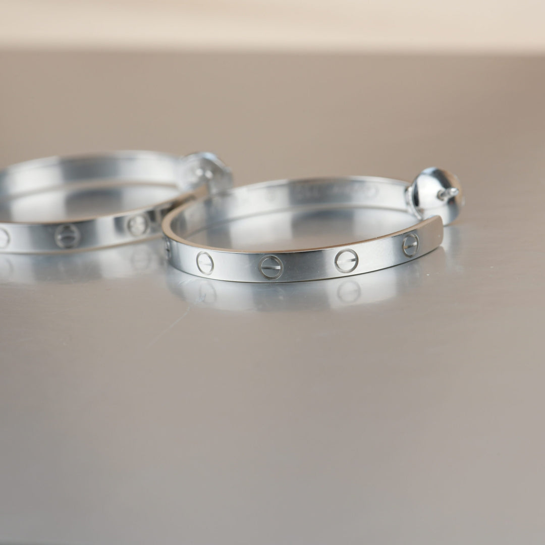 Cartier White Gold Love Hoop Earrings