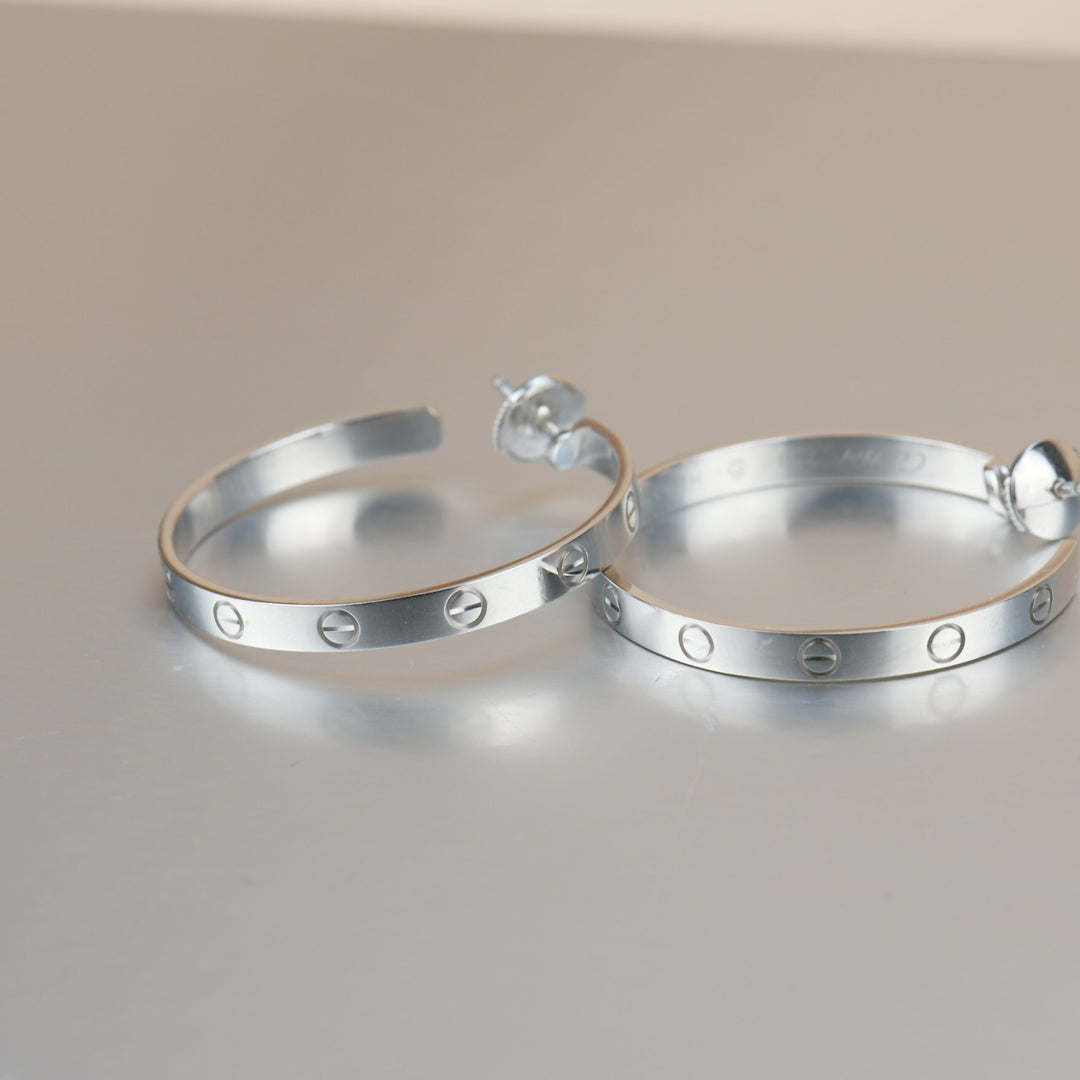 Cartier White Gold Love Hoop Earrings