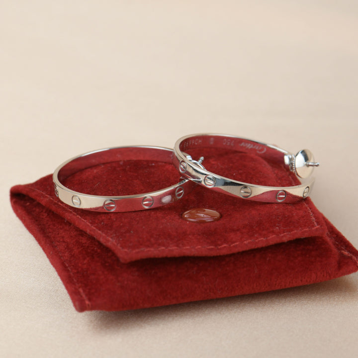 Cartier White Gold Love Hoop Earrings