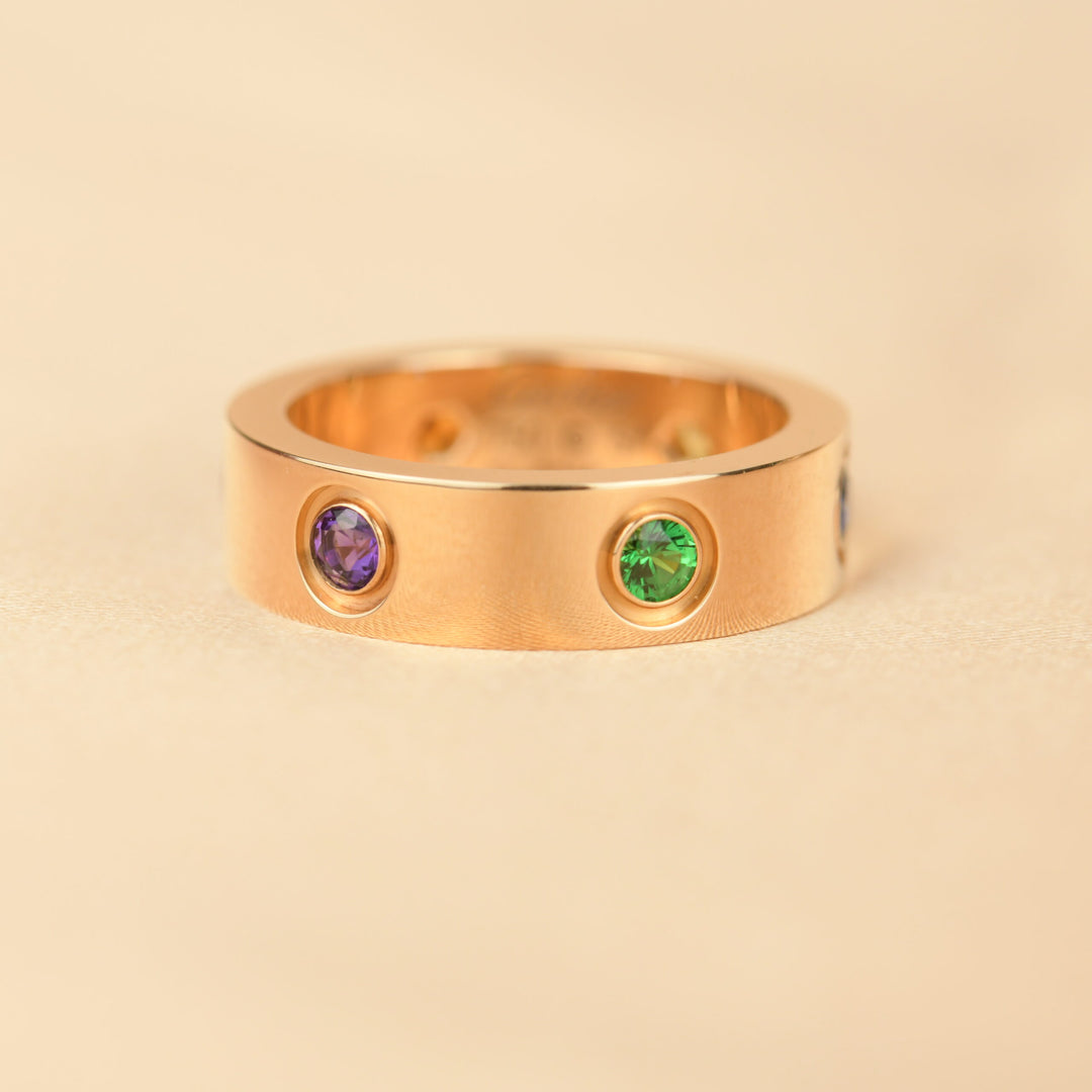 Cartier Love 18K Rose Gold Rose Multi Gem Ring