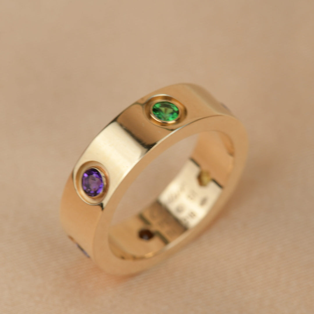 Cartier Love 18K Rose Gold Rose Multi Gem Ring