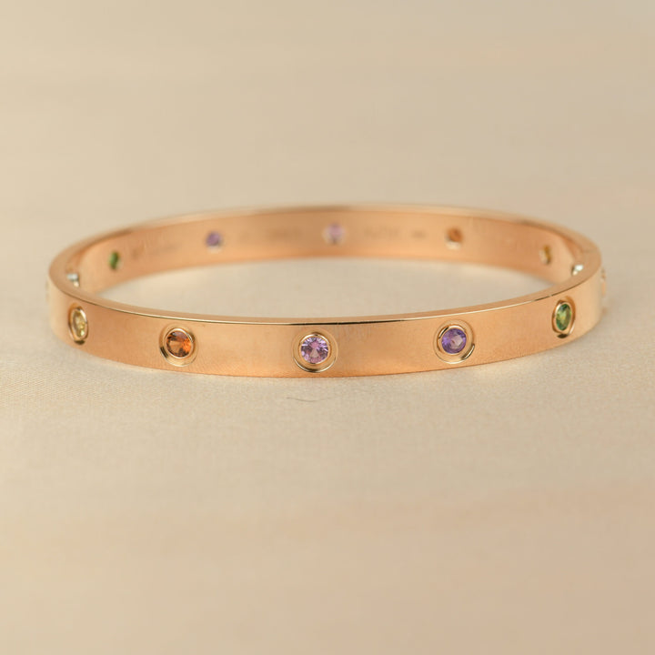 Cartier Love Bracelet Multi Gem Rainbow Rose Gold