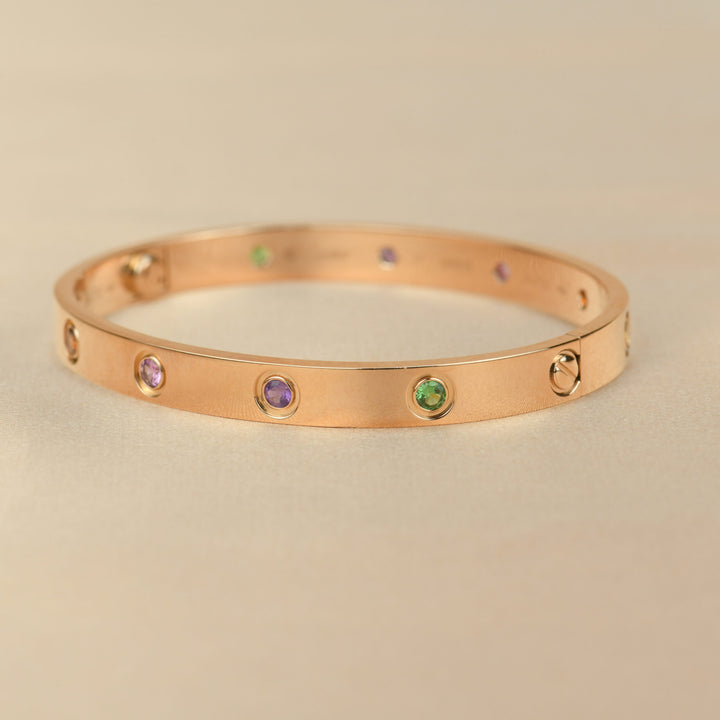 Cartier Love Bracelet Multi Gem Rainbow Rose Gold