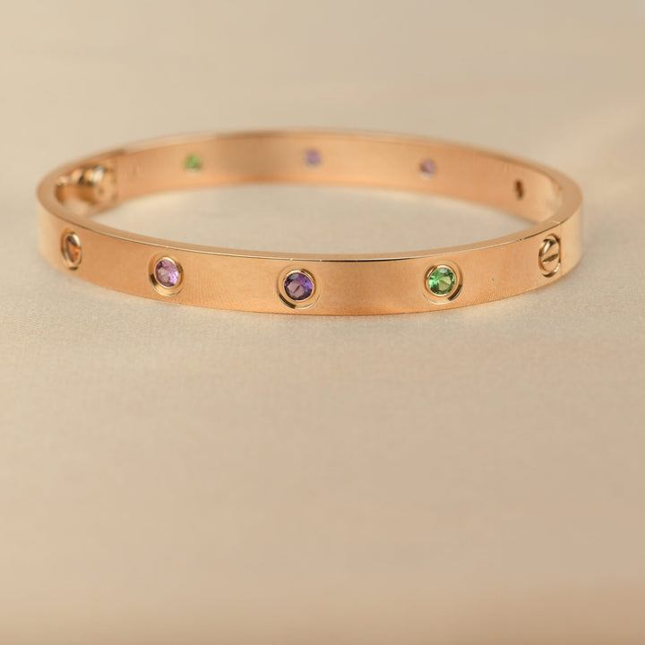 Cartier Love Bracelet Multi Gem Rainbow Rose Gold