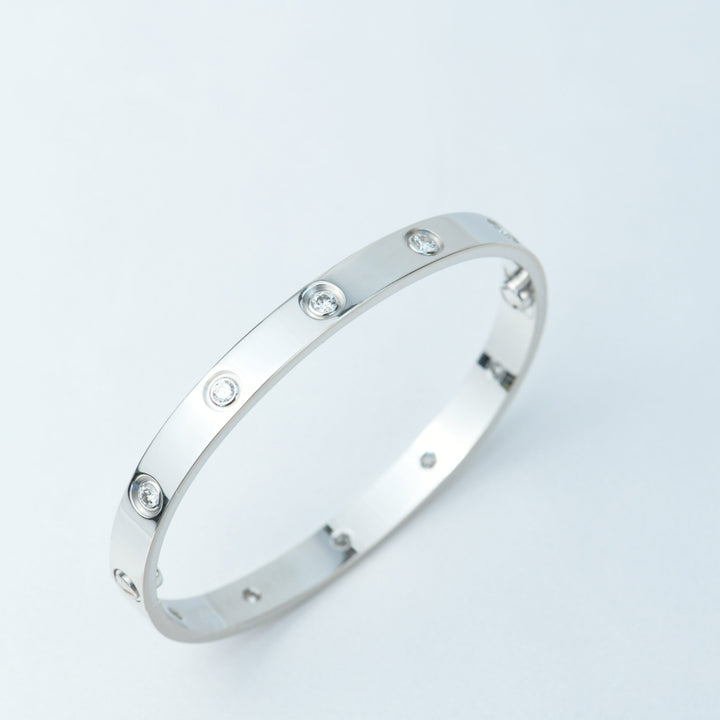 Cartier 10 Diamond Love Bracelet in 18K White Gold