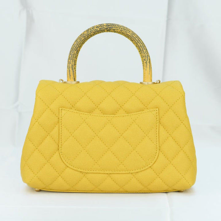 Chanel Yellow Small Canary Caviar Quilted COCO Flap Bag