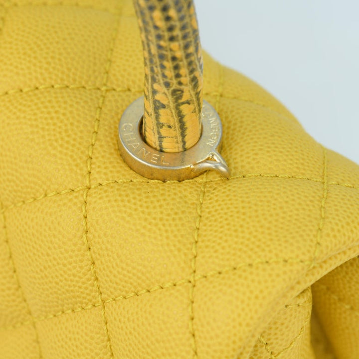 Chanel Yellow Small Canary Caviar Quilted COCO Flap Bag