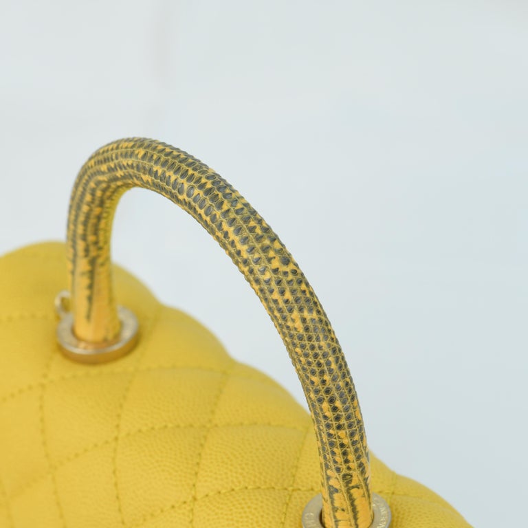 Chanel Yellow Small Canary Caviar Quilted COCO Flap Bag