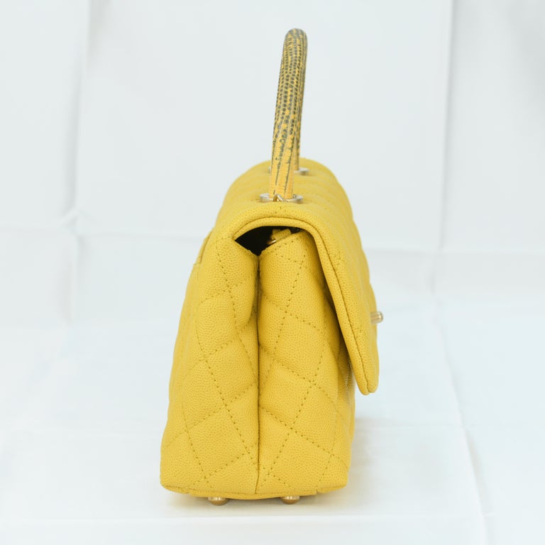 Chanel Yellow Small Canary Caviar Quilted COCO Flap Bag