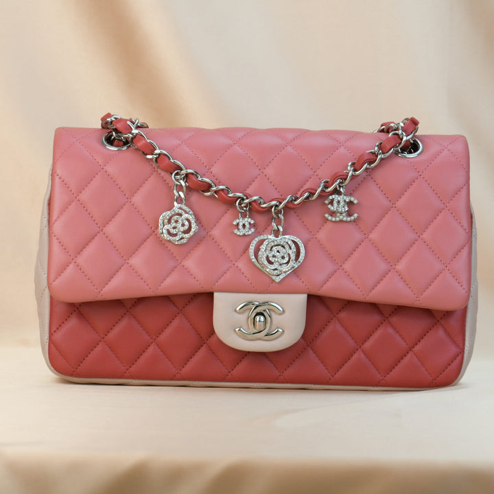 Chanel Multi-Pink Quilted Lambskin Medium Valentine Charm Single Flap Bag