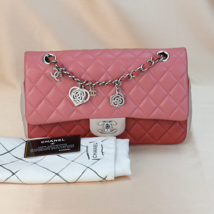 Chanel Multi-Pink Quilted Lambskin Medium Valentine Charm Single Flap Bag