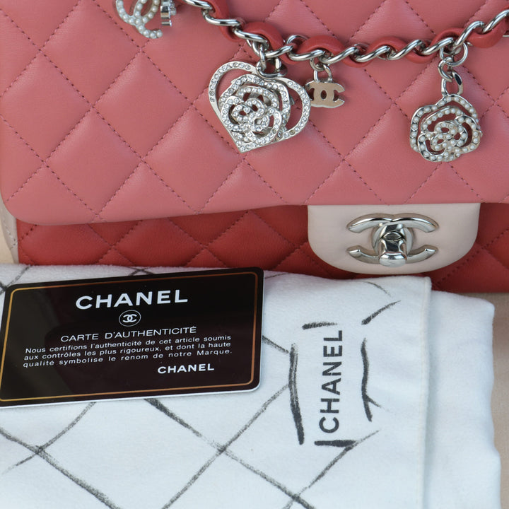 Chanel Multi-Pink Quilted Lambskin Medium Valentine Charm Single Flap Bag