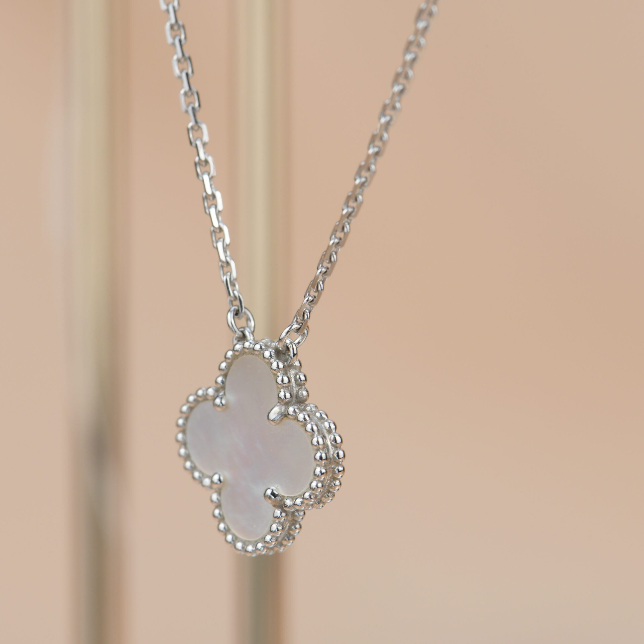 Van Cleef & Arpels Vintage Alhambra White Gold Mother of Pearl