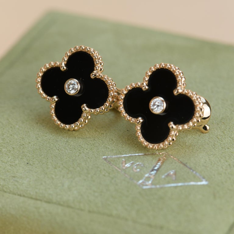 Van Cleef Arpels Vintage Alhambra Limited Edition Onyx Diamond G Dandelion Antiques