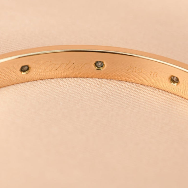 Cartier Love Bracelet 10 Diamond in Yellow Gold Size 16