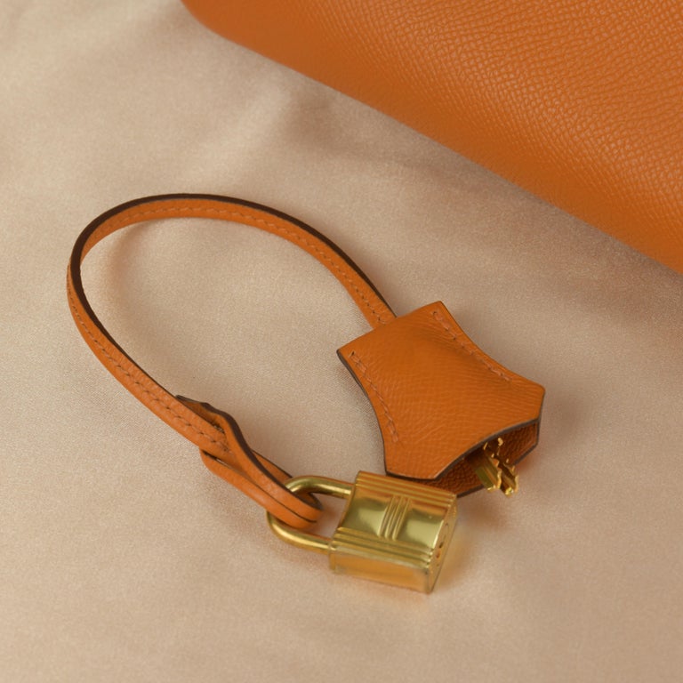 Hermes Birkin Handbag Orange Epsom with Palladium Hardware 35