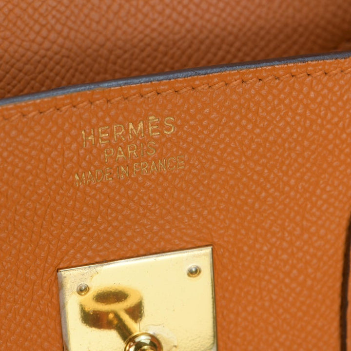 Hermes Birkin Handbag Orange Epsom with Palladium Hardware 35