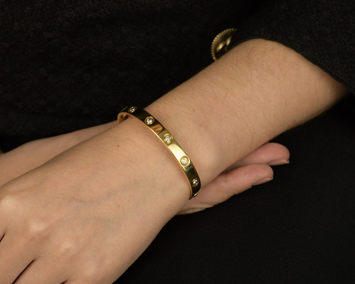 Cartier Love 10 Diamond Yellow Gold Bracelet