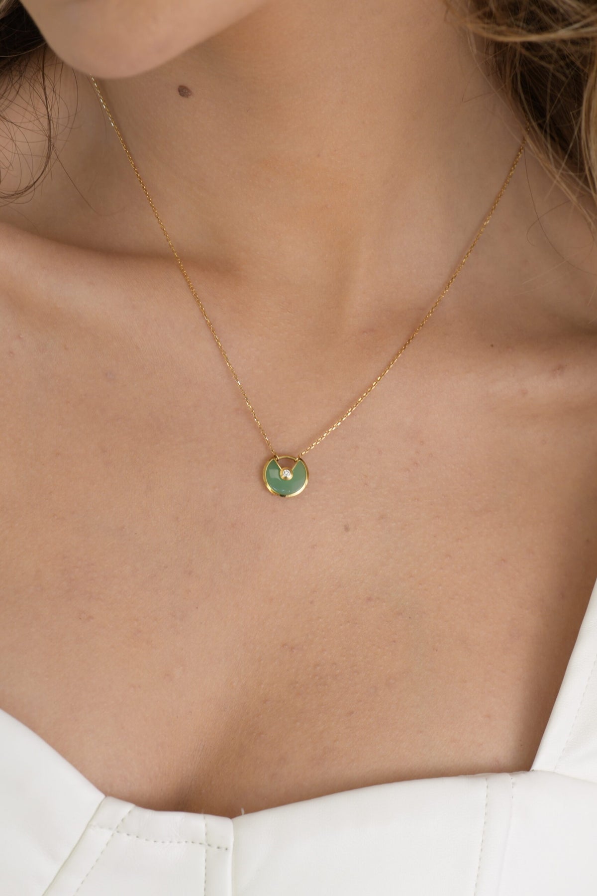 Cartier Amulette de Cartier with Green Chalcedony Necklace