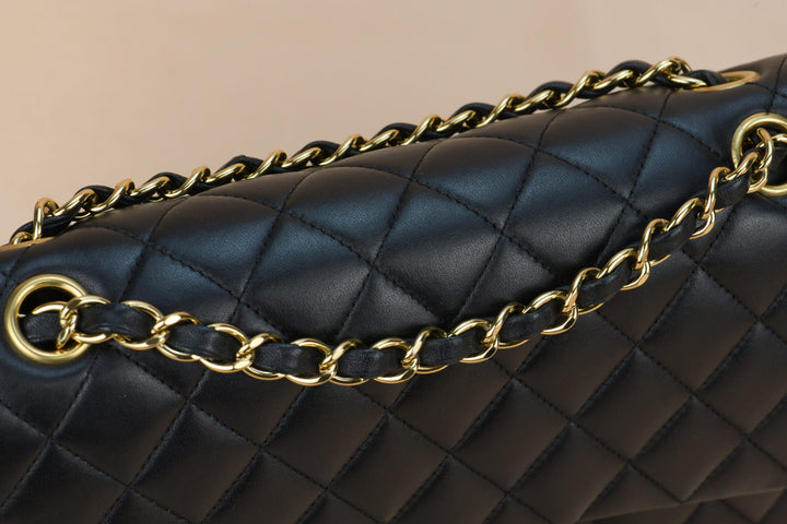 Chanel Black Lambskin Medium Classic Double Flap Bag