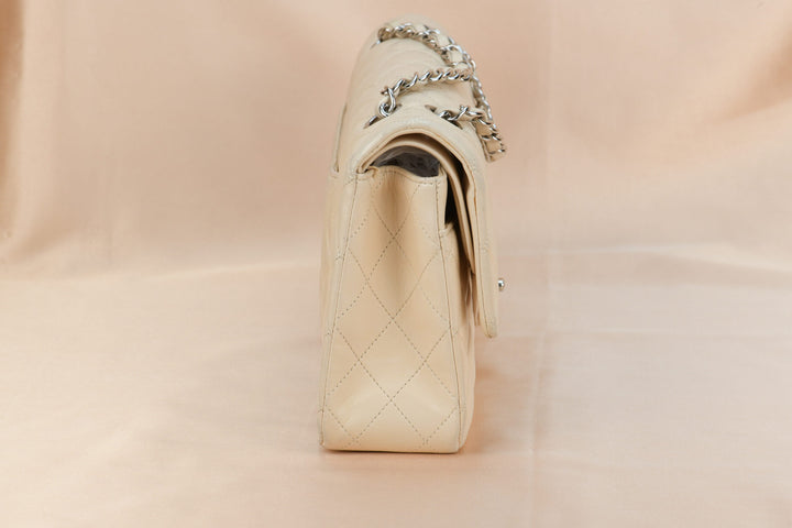 Chanel Beige Lambskin Medium Classic Double Flap Bag
