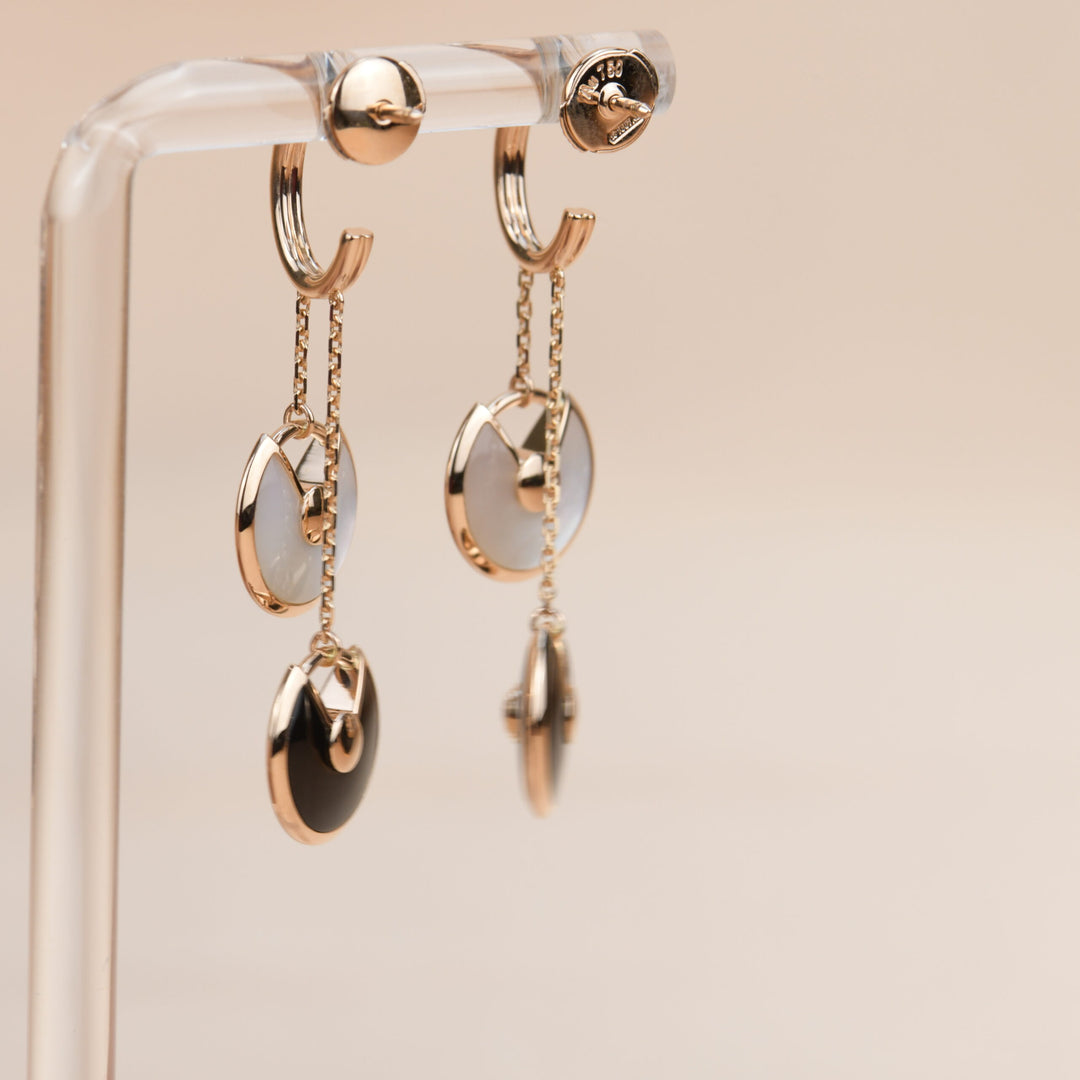 Cartier Diamond Onyx Amulette de Drop Earrings XS Model