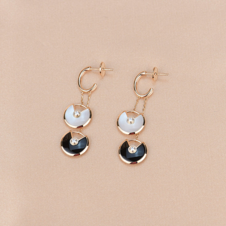 Cartier Diamond Onyx Amulette de Drop Earrings XS Model