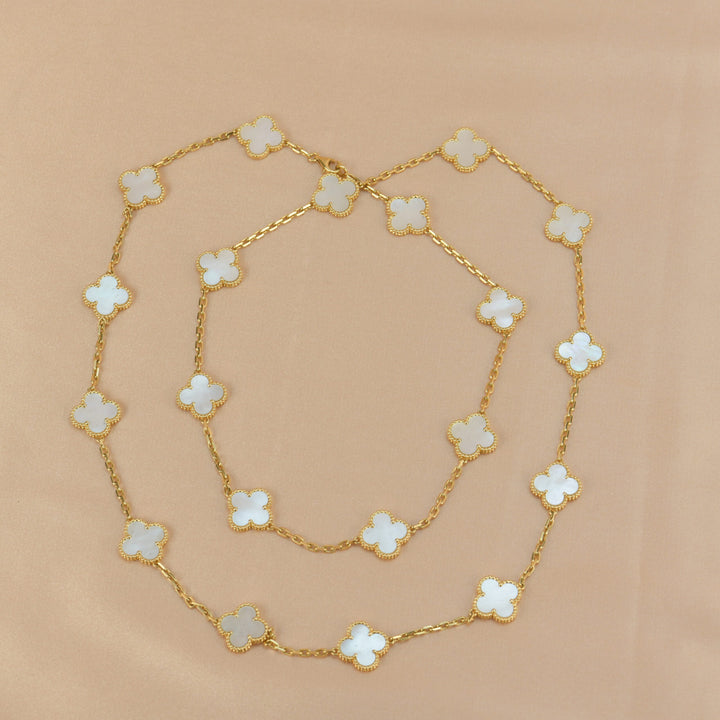 Van Cleef & Arpels Vintage Alhambra 20 Motifs Mother of Pearl Long Necklace