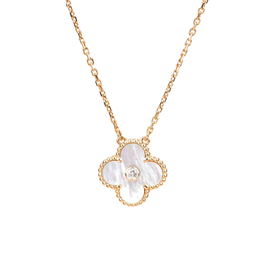 Van Cleef & Arpels Diamond Mother of Pearl Limited Edition Alhambra Necklace