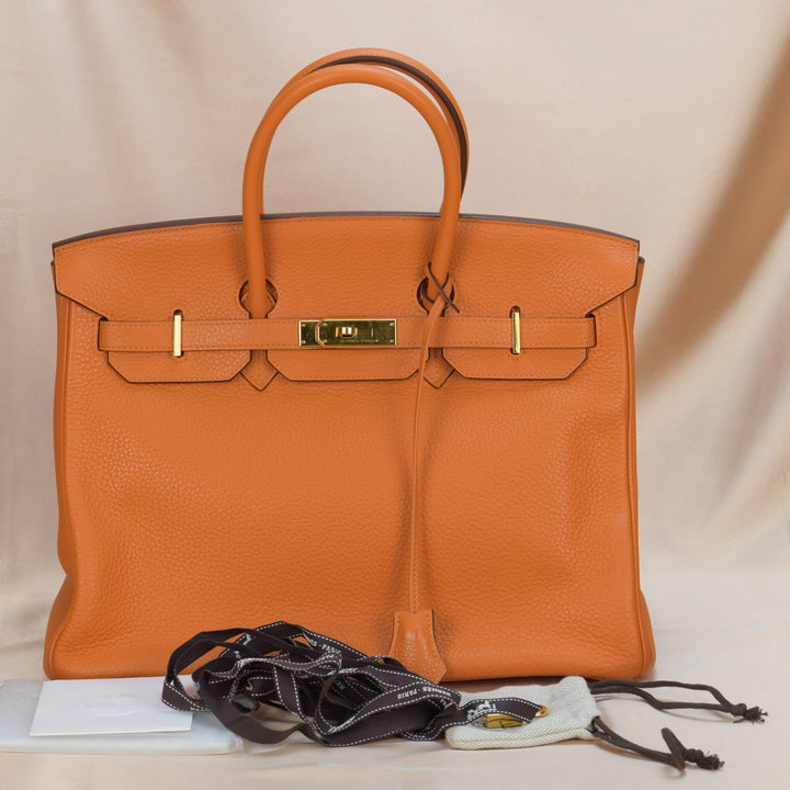 Hermès Orange H Togo Leather Birkin 35cm with Gold Hardware