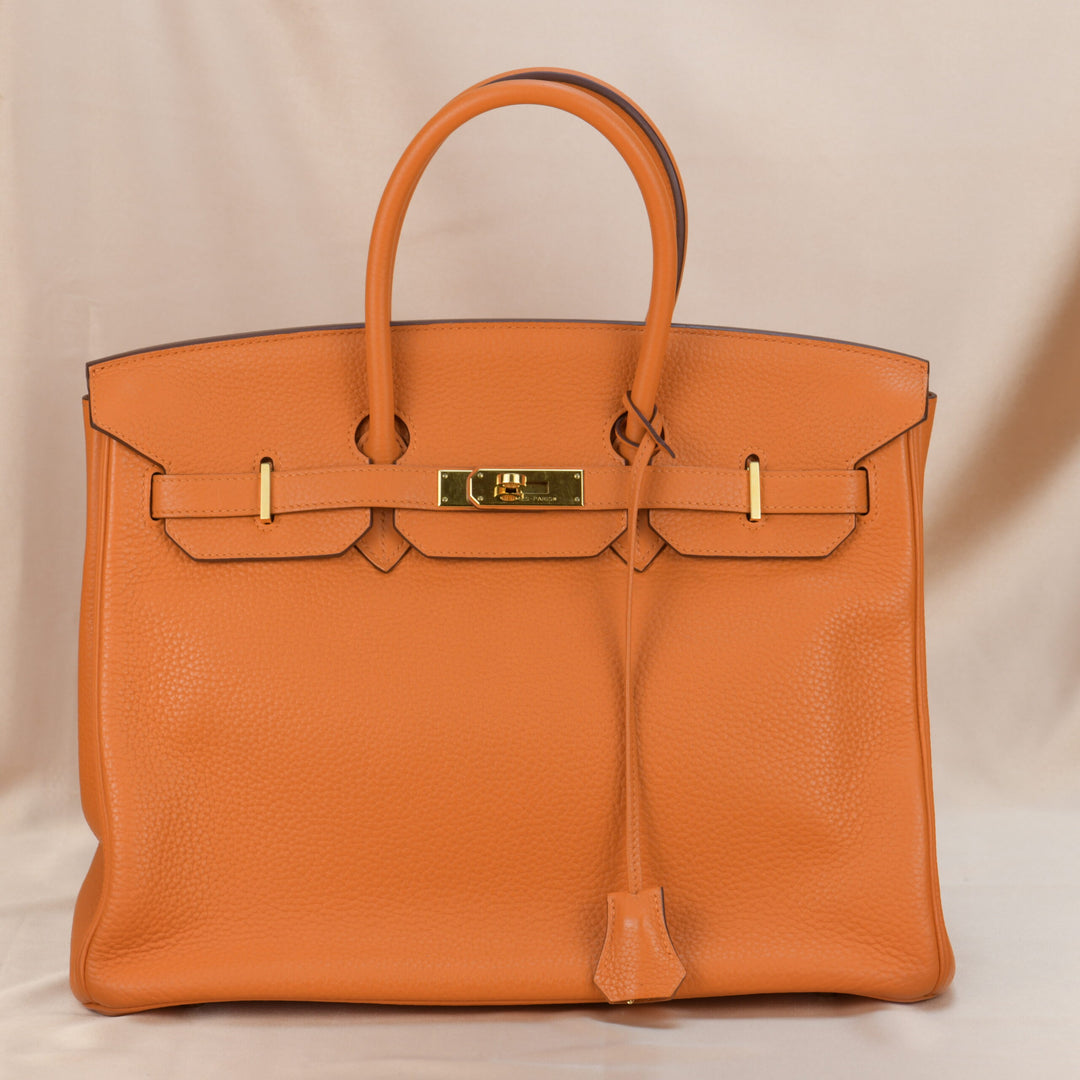 Hermès Orange H Togo Leather Birkin 35cm with Gold Hardware