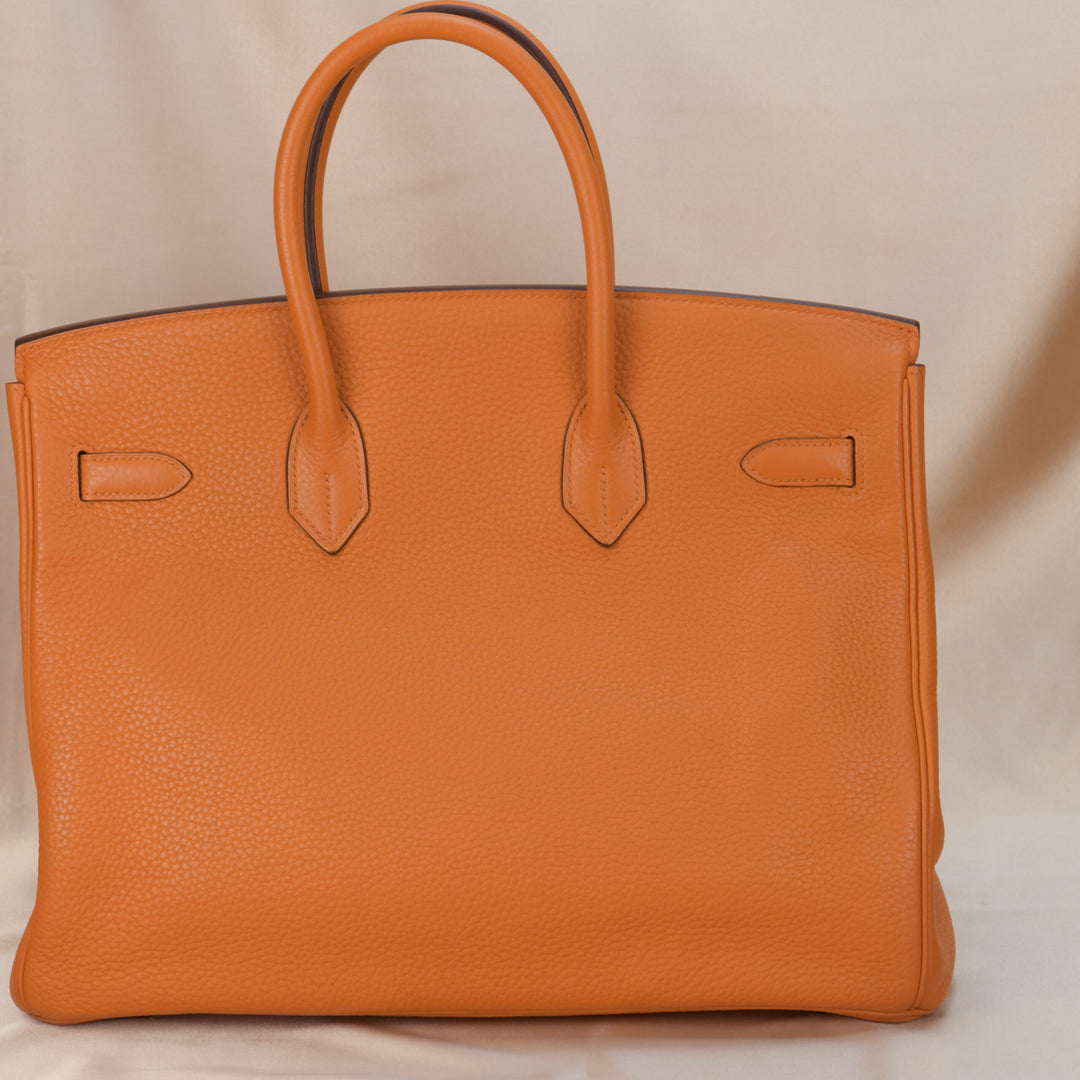 Hermès Orange H Togo Leather Birkin 35cm with Gold Hardware