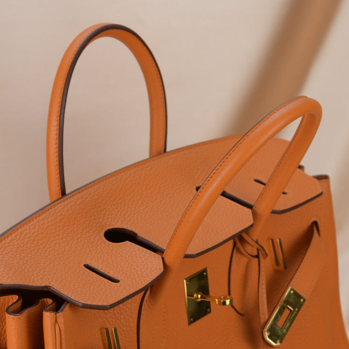 Hermès Orange H Togo Leather Birkin 35cm with Gold Hardware