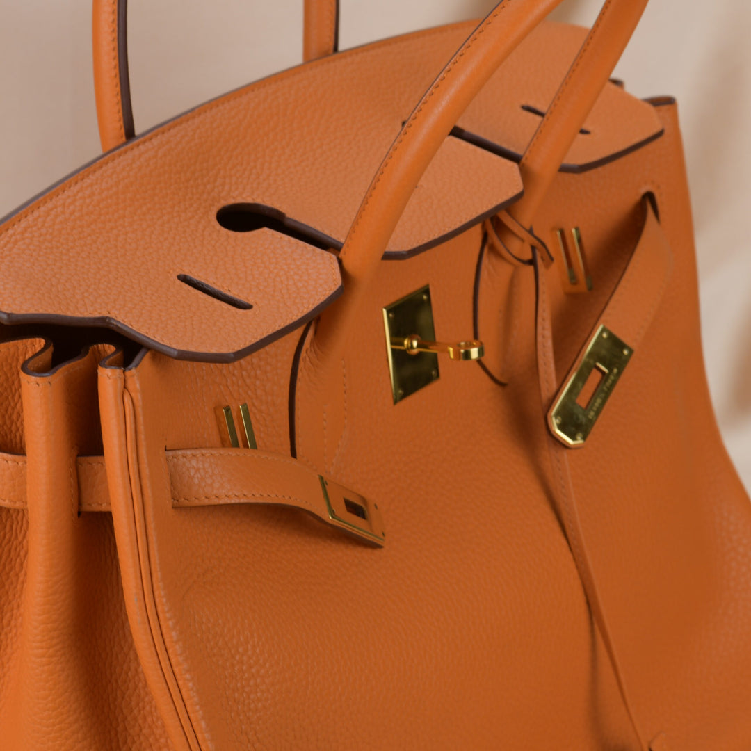 Hermès Orange H Togo Leather Birkin 35cm with Gold Hardware