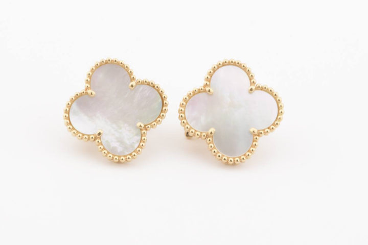 Van Cleef &amp; Arpels Alhambra Mother Of Pearl Gold Earrings