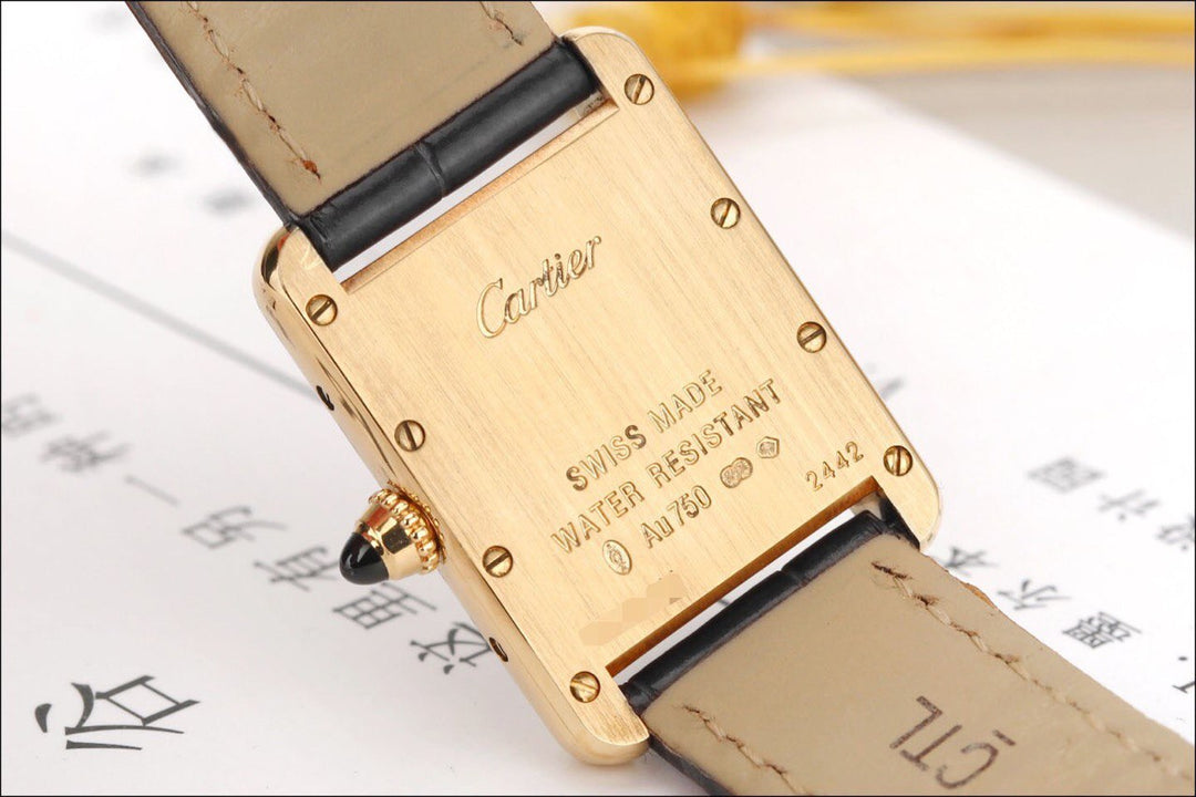 Cartier Tank Louis Cartier 2442 W1529856 Quartz Watch White Dial 18k Yg  22mm
