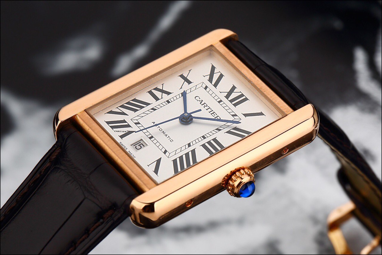 Cartier rose gold online tank watch