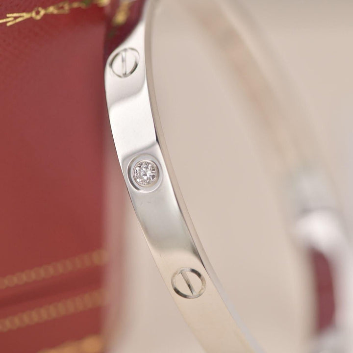Cartier White Gold 4 Diamond Love Bracelet