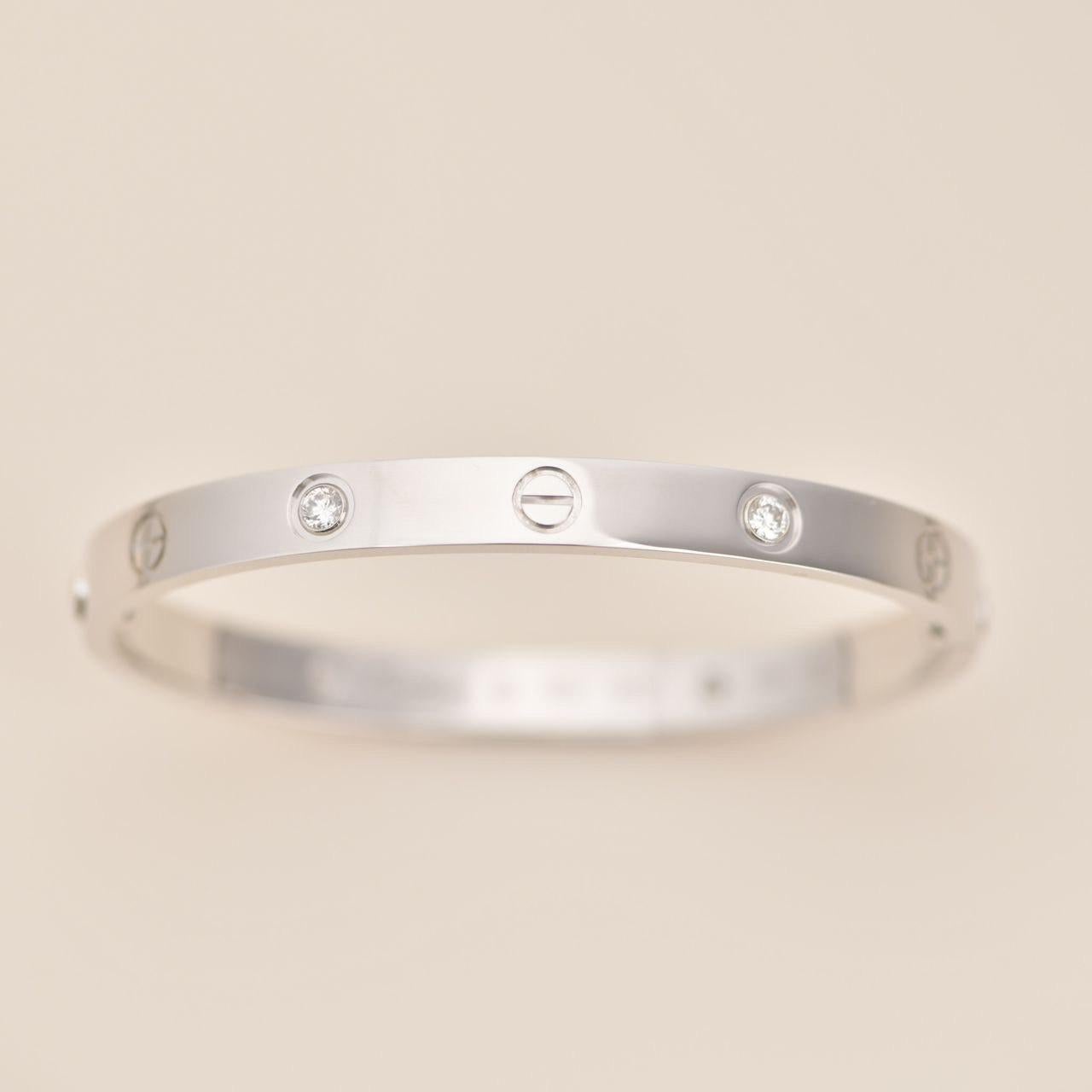 Cartier White Gold 4 Diamond Love Bracelet Dandelion Antiques